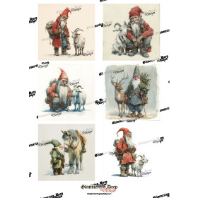 Card picture sheet Christmas elf Matte