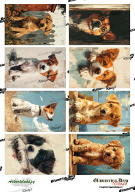 Card picture sheet dogs
