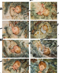 Card picture sheet Fairy forest babies