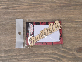 Birch plywood text Onnittelut