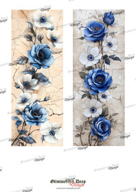 Long card image blue roses