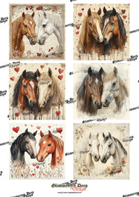 Card picture sheet friend horse