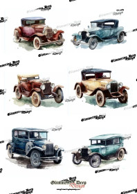 Card picture sheet old cars