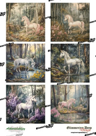Card picture sheet unicorn