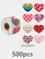 Sydän tarrarulla 500kpl 
