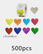 Sydän tarrarulla hologram 500kpl 