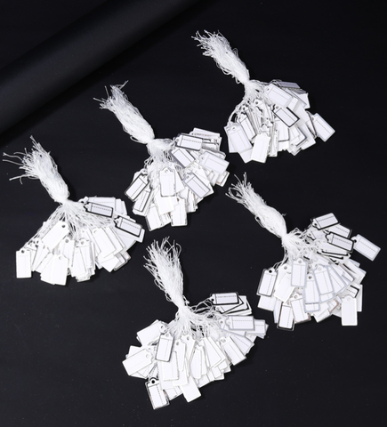 Tuotelappuja narulla valkoinen 500 kpl