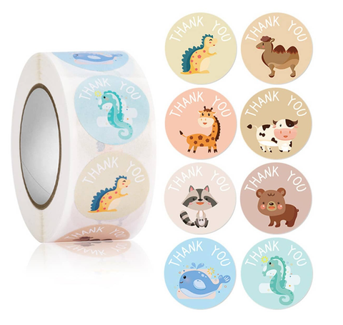 Eläimet tarrarulla 500kpl