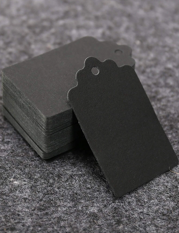 Tuoteripustinlappu musta 100 kpl