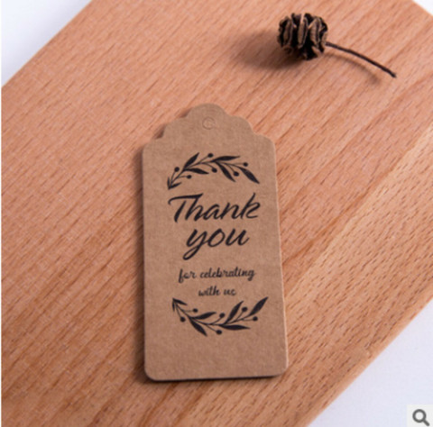 Korujen tuote ripustinlappu Thank you 100 kpl 