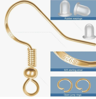 Korvakoru tarvikkeet Hopeisia ripustimia+kiinnikkeitä yht, 150kpl