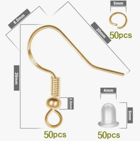 Korvakoru tarvikkeet Hopeisia ripustimia+kiinnikkeitä yht, 150kpl
