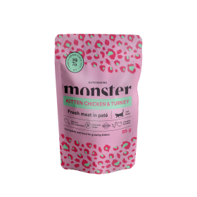 Monster Cat Pouches Kitten Chicken/Turkey 85 g