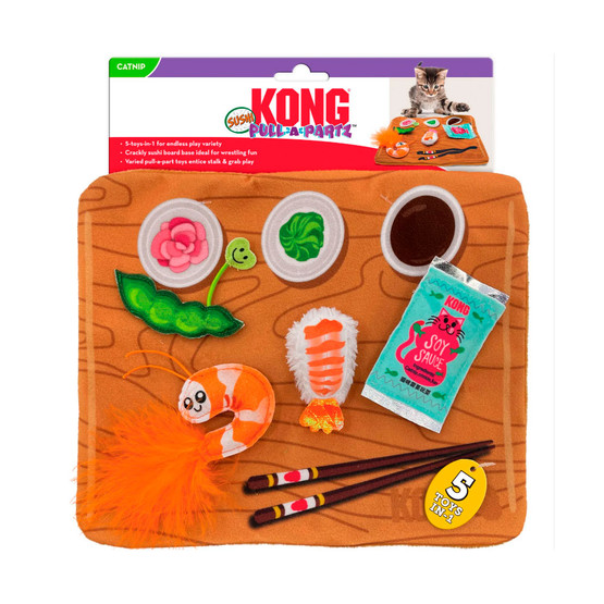 Kong Kissanlelu Pull-A-Partz Sushi, pelimatto kissoille, 22 x 27 cm