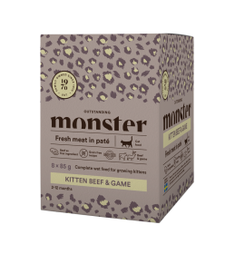 Monster Cat Pouches Kitten Beef/ Game 85 g (8-pack)