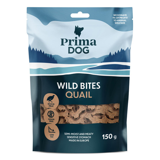 PrimaDog Wild Bites Viiriäinen ja orapihlaja, pehmeä 150 g