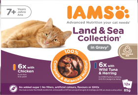 Iams Cat Delights Gravy Multipack Land & Sea Senior 85 G (12/pack)
