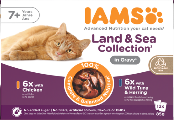 Iams Cat Delights Gravy Multipack Land & Sea Senior 85 G (12/pack)