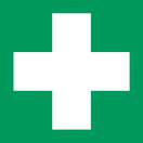 Ensiapu opastekyltti, 200mm x 200mm