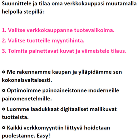 Lisää tuotteita verkkokauppaan