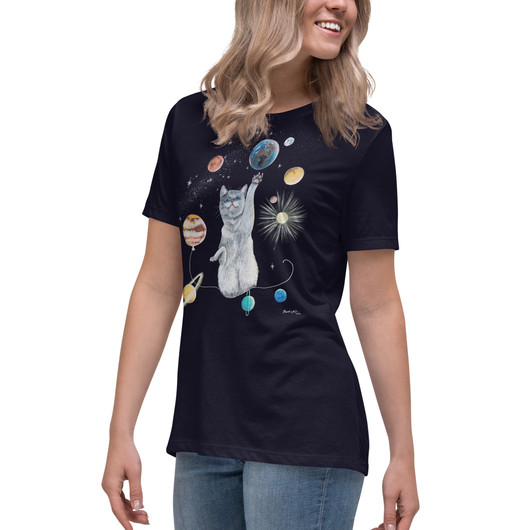 Art by Elvyren - Spacecat - Premium Relaxed Ladyfit t-shirt