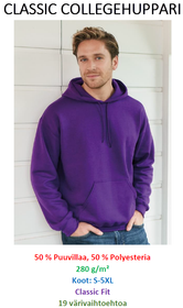 CLASSIC COLLEGEHUPPARIT (2-puoleinen painatus)