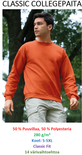 CLASSIC COLLEGEPAIDAT (2-puoleinen painatus)