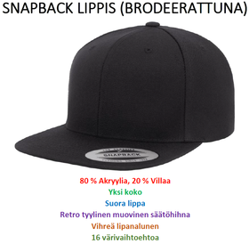 SNAPBACK LIPPIKSET (brodeerauksella)