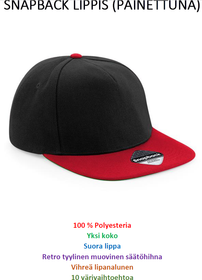 SNAPBACK LIPPIKSET (painatuksella)