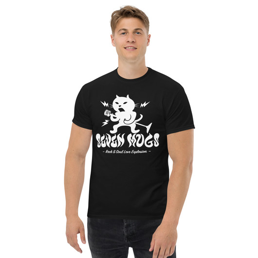 Seven Mugs - Black and White - T-Shirt