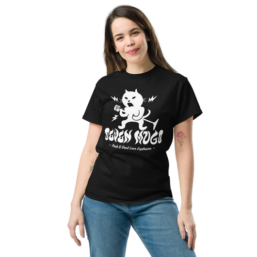 Seven Mugs - Black and White - T-Shirt