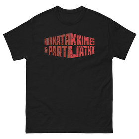 Nahkatakkimies & Partajätkä - Punainen Logo - T-Paita