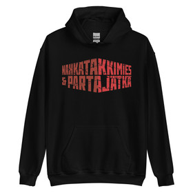 Nahkatakkimies & Partajätkä - Punainen Logo - Collegehuppari