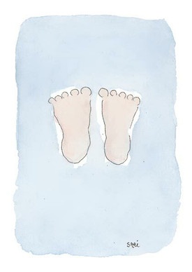 KORTTI, Varpaat, vaalean sininen,  2-osainen