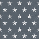 SERVETTI,  HARMAA VALKOISILLA TÄHDILLÄ 33*33cm