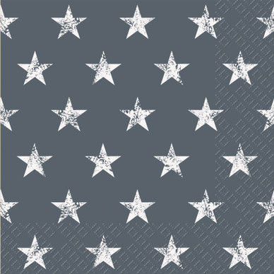SERVETTI,  HARMAA VALKOISILLA TÄHDILLÄ 33*33cm