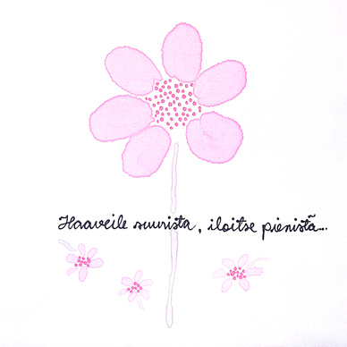 TYYNYLIINA, HAAVEILE SUURISTA, ILOITSE PIENISTÄ, VAAL.PUN 50x60cm