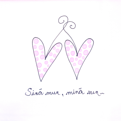 TYYNYLIINA, SINÄ MUN, MINÄ SUN, VAAL.PUN 50x60cm