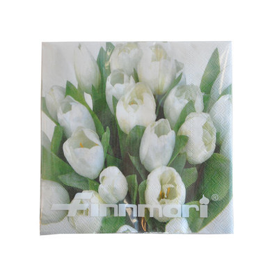 SERVETTI,  TULPPAANI 33x33 CM VALKOINEN