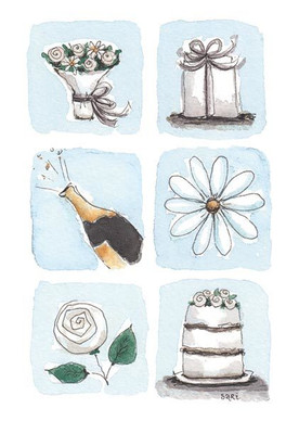 KORTTI, lahja 6-osainen sininen, 2-osainen