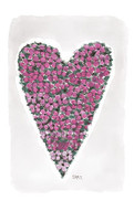 KORTTI, sydän pienet kukat fuksia, 2-osainen