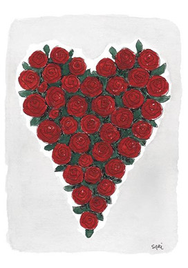 KORTTI, sydän punaiset ruusut, 2-osainen