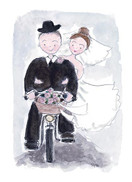 KORTTI, hääpari pyörällä, 2-osainen