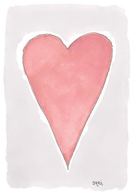 KORTTI, vaaleanpunainen sydän, 2-osainen