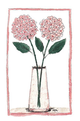 KORTTI, Kaksi hortensiaa vaal.pun, 2-osainen