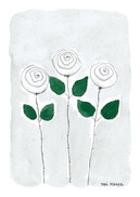 KORTTI, Onnittelut,  3 valk. ruusua, 2-osainen