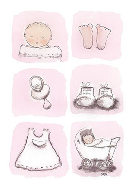 KORTTI, Vauva 6-osainen vaal.pun, 2-osainen