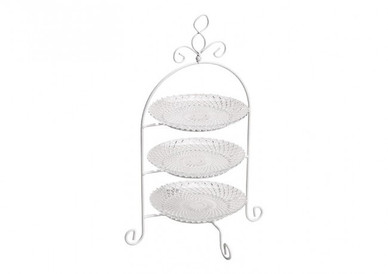 KERROSTARJOTIN, VALKOINEN LASILAUTASET 37 cm