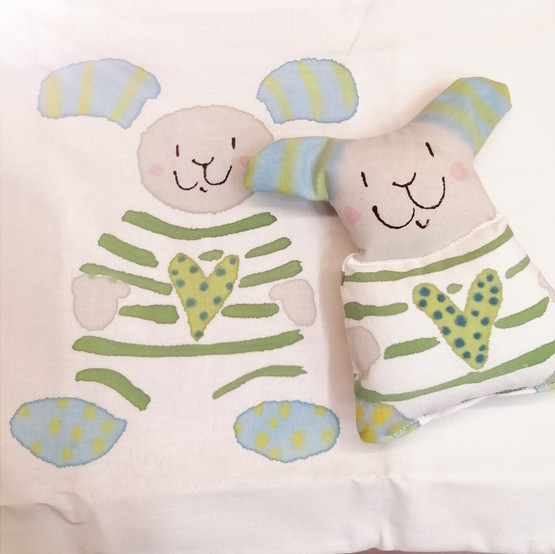  TYYNYLIINA JA UNILELU, VIHREÄ 28x35cm