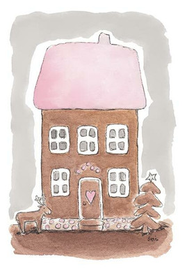 JOULUKORTTI, Piparkakkutalo, HYVÄÄ JOULUA,  2-osainen